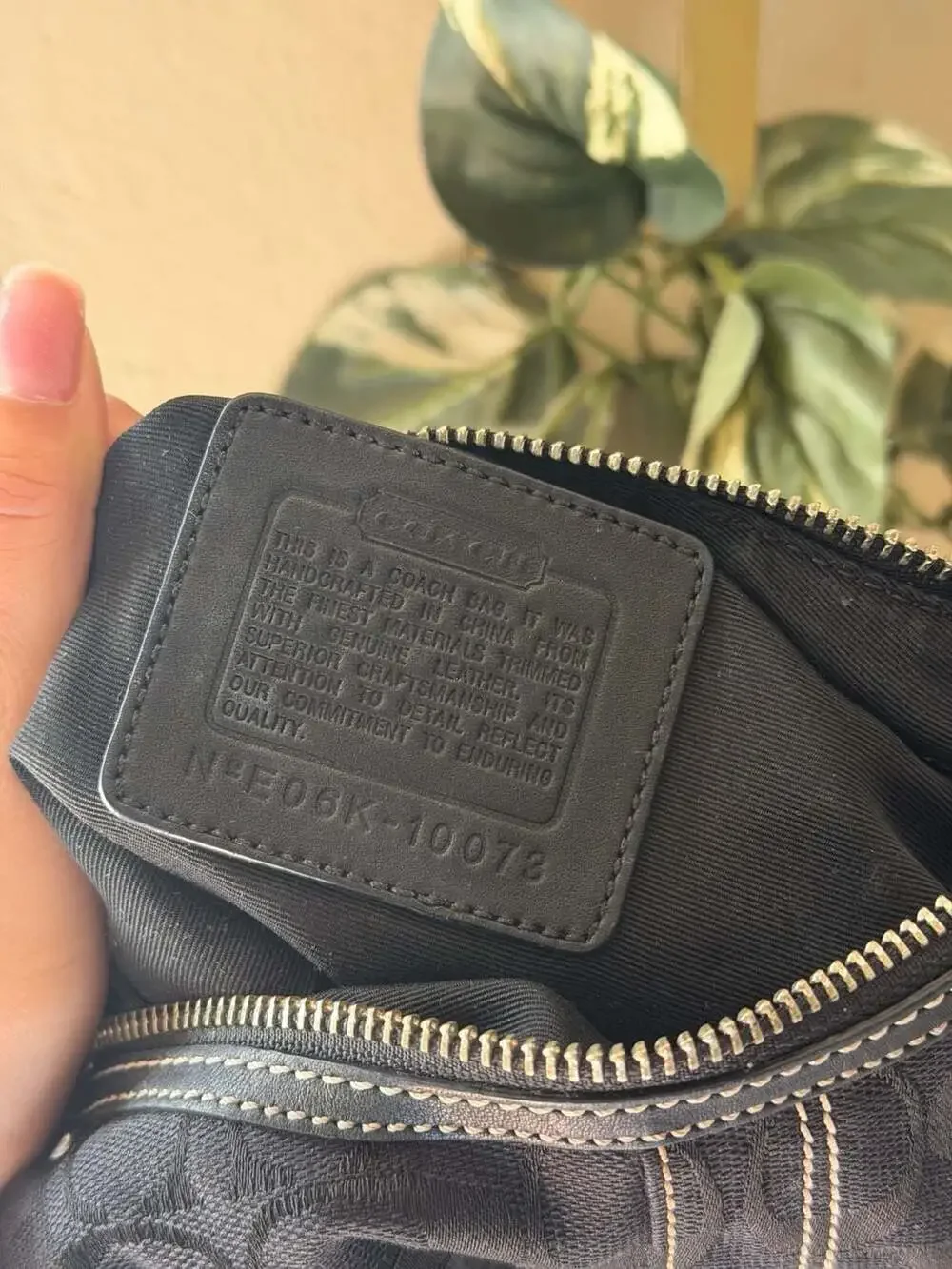 Coach Soho Signature C Small Hobo Bag Black Canvas with Leather Trim